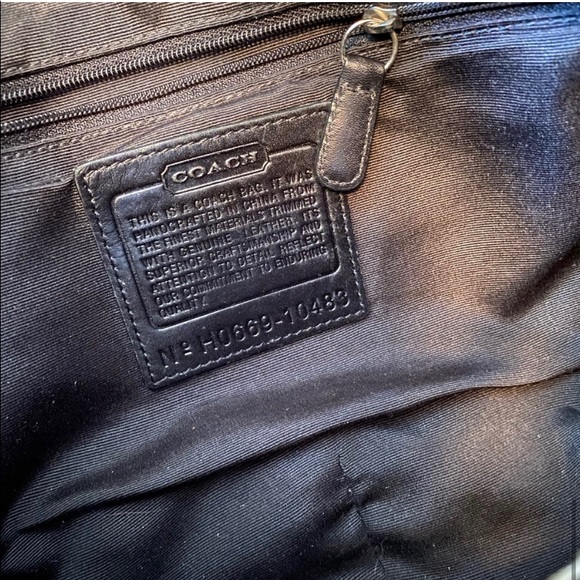 Coach signature suede leather canvas grommet black silver purse 2000s Y2K - Picture 13 of 16